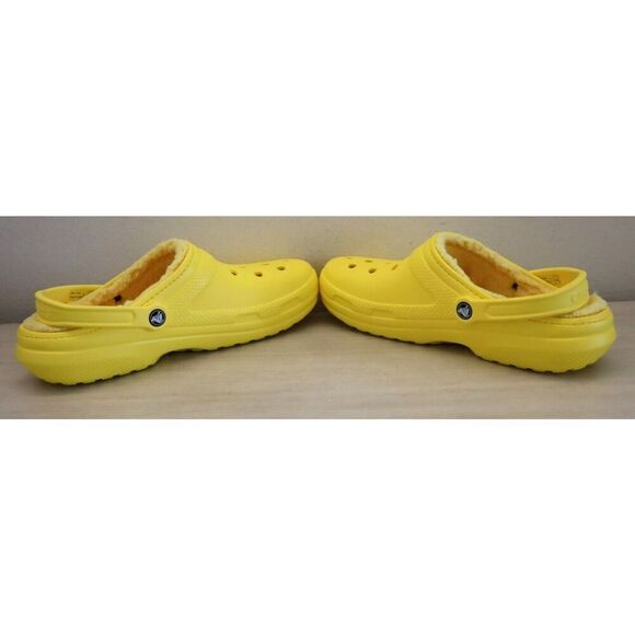 Crocs 203591-7A9 Unisex Sz Men's 11 Women's 13 Lemon Yellow Classic Lined Clogs - Picture 9 of 11